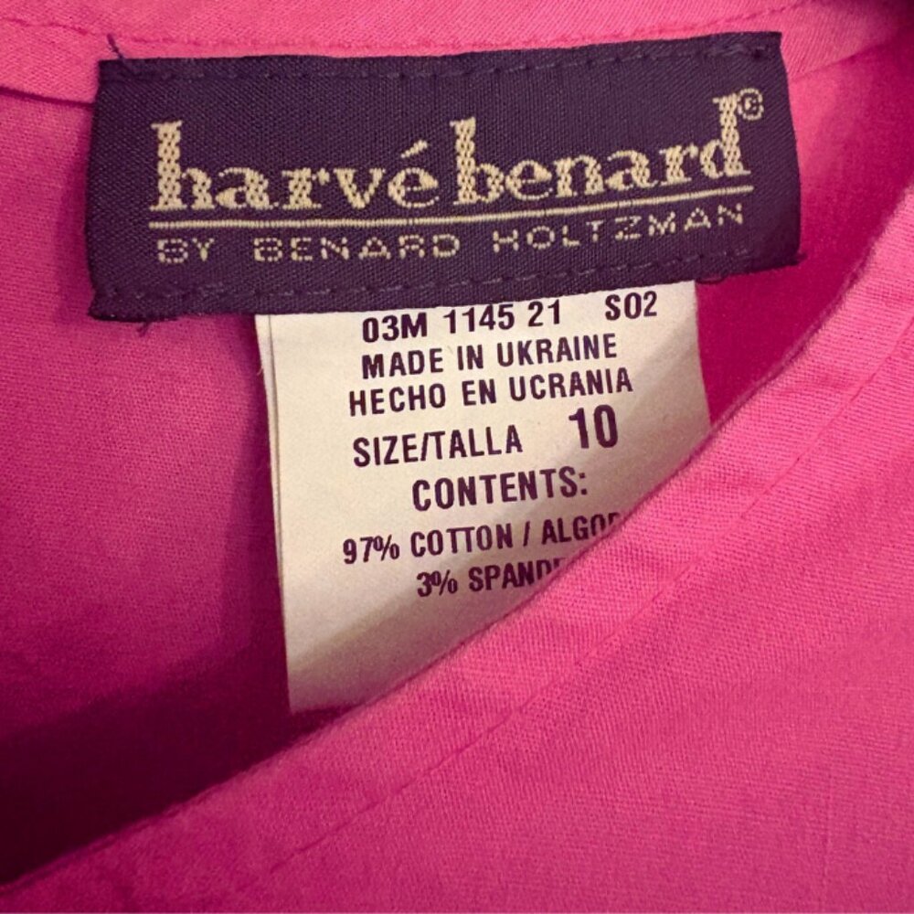 Harve Benard Pink Womens Dress Size 10 Front Ruffle - Picture 3 of 6
